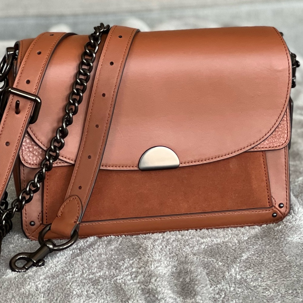 LIKE NEW Coach Dreamer Bag - Saddle/Pewter